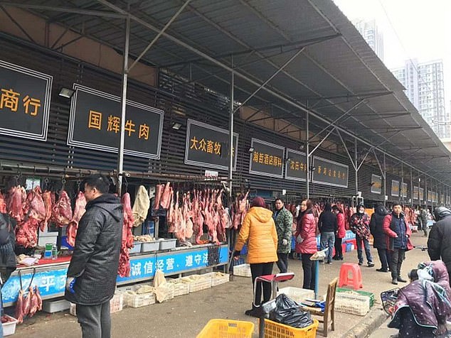 Mercado de Wuhan, na China