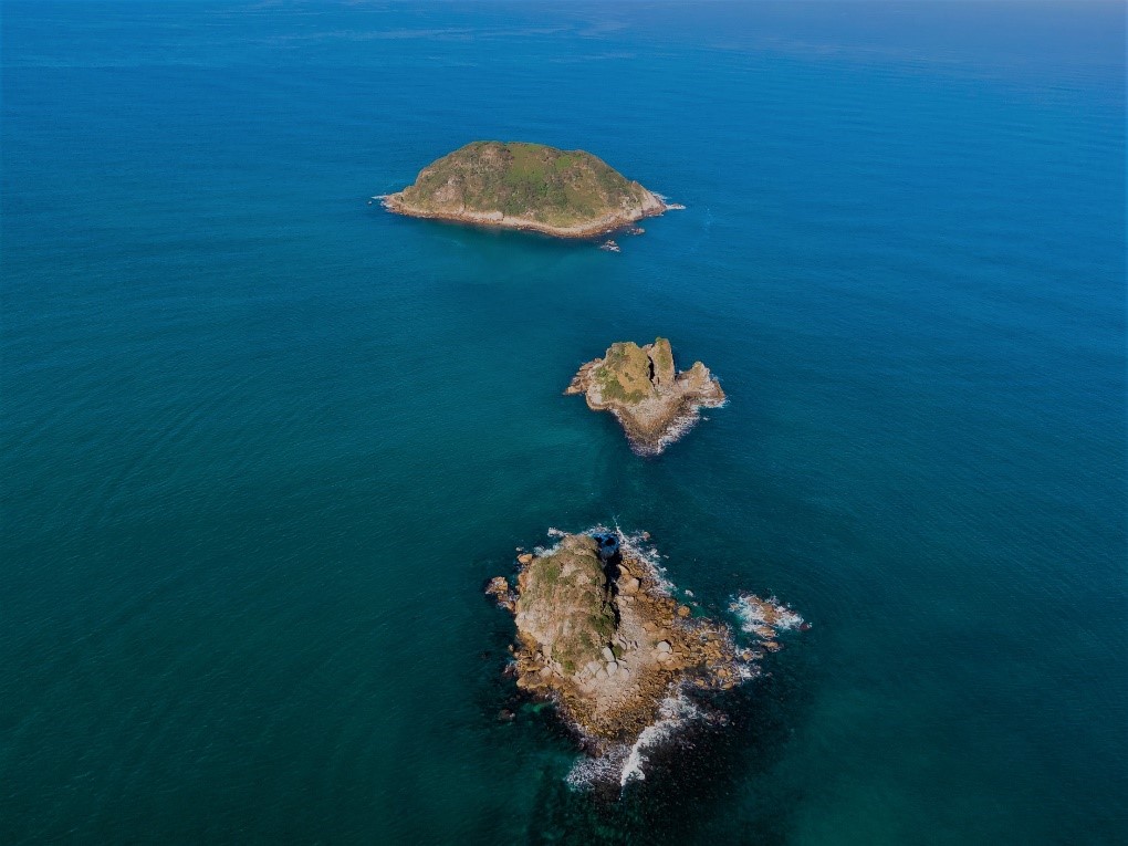 Foto aérea das três ilhas